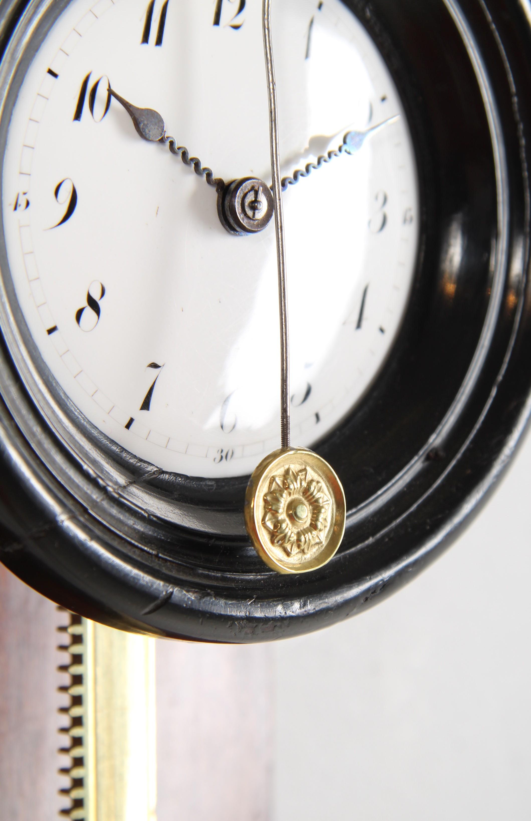 Rare Biedermeier Saw Wall Clock, Denmark, dated 1829 In Good Condition For Sale In Greven, DE