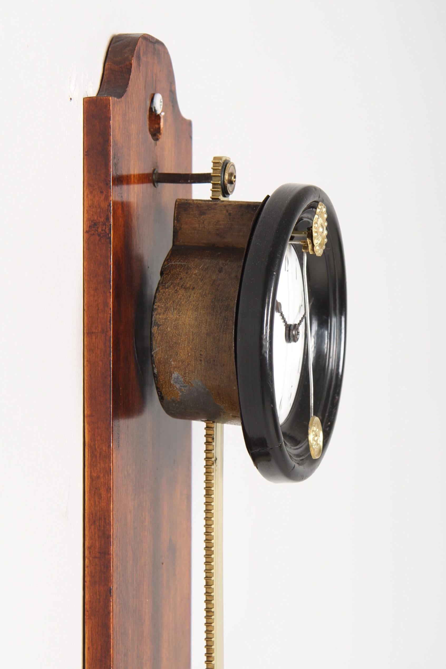 Early 19th Century Rare Biedermeier Saw Wall Clock, Denmark, dated 1829 For Sale