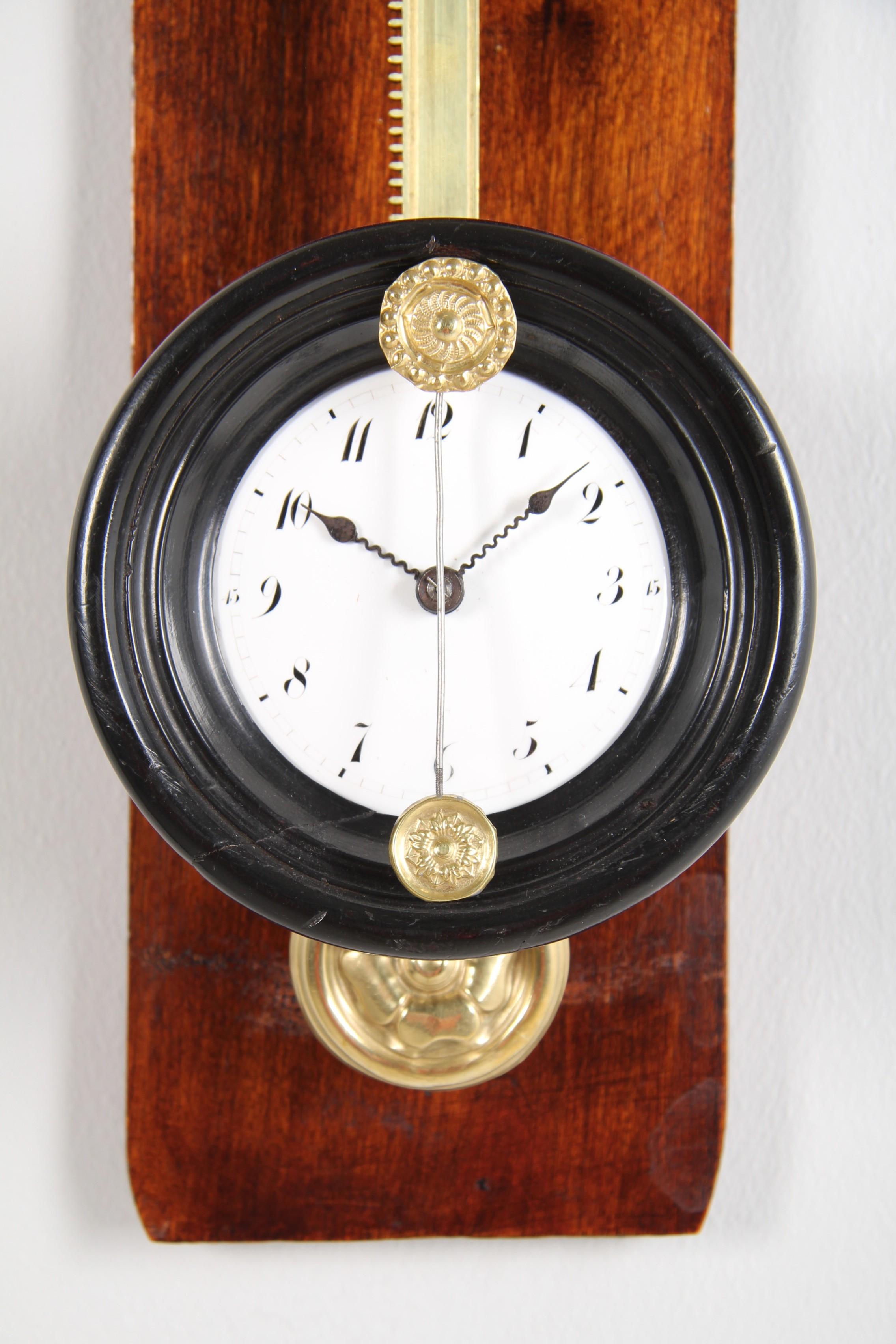 Rare Biedermeier Saw Wall Clock, Denmark, dated 1829 For Sale 2