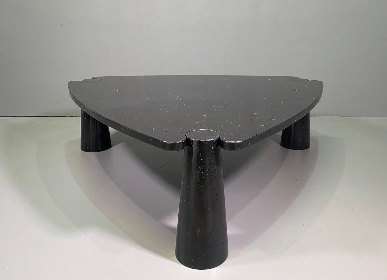 Rare Big Angelo Mangiarotti Coffee Table Eros Black Marquina Marble In Excellent Condition In Rovereta, SM