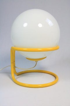 Rare BIG Glass Ball Lamp, Floor Lamp Yellow, Europe, 1970s