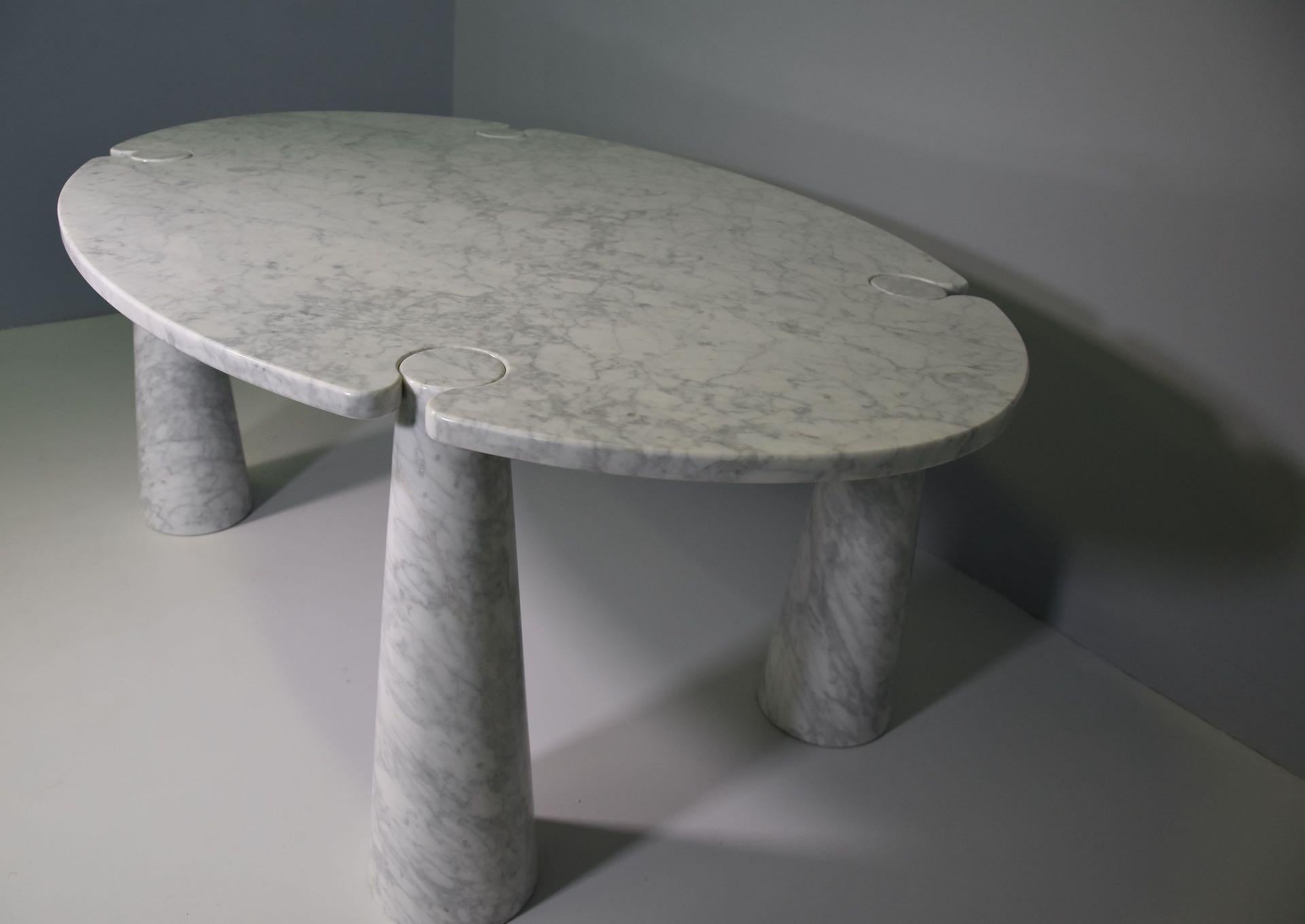 Rare Big Dining Table by Angelo Mangiarotti for Skipper in Carrara Marble For Sale 8