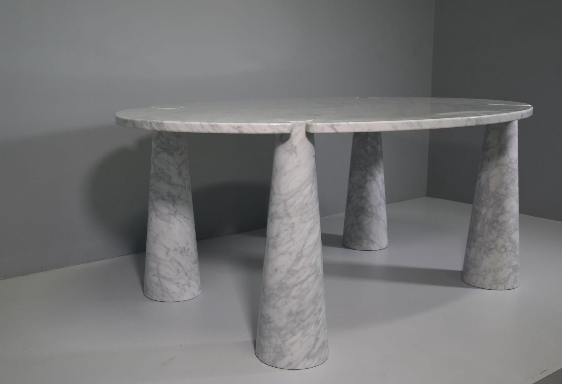 Rare Big Dining Table by Angelo Mangiarotti for Skipper in Carrara Marble For Sale 3