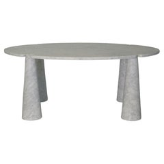 Rare Big Dining Table by Angelo Mangiarotti for Skipper in Carrara Marble