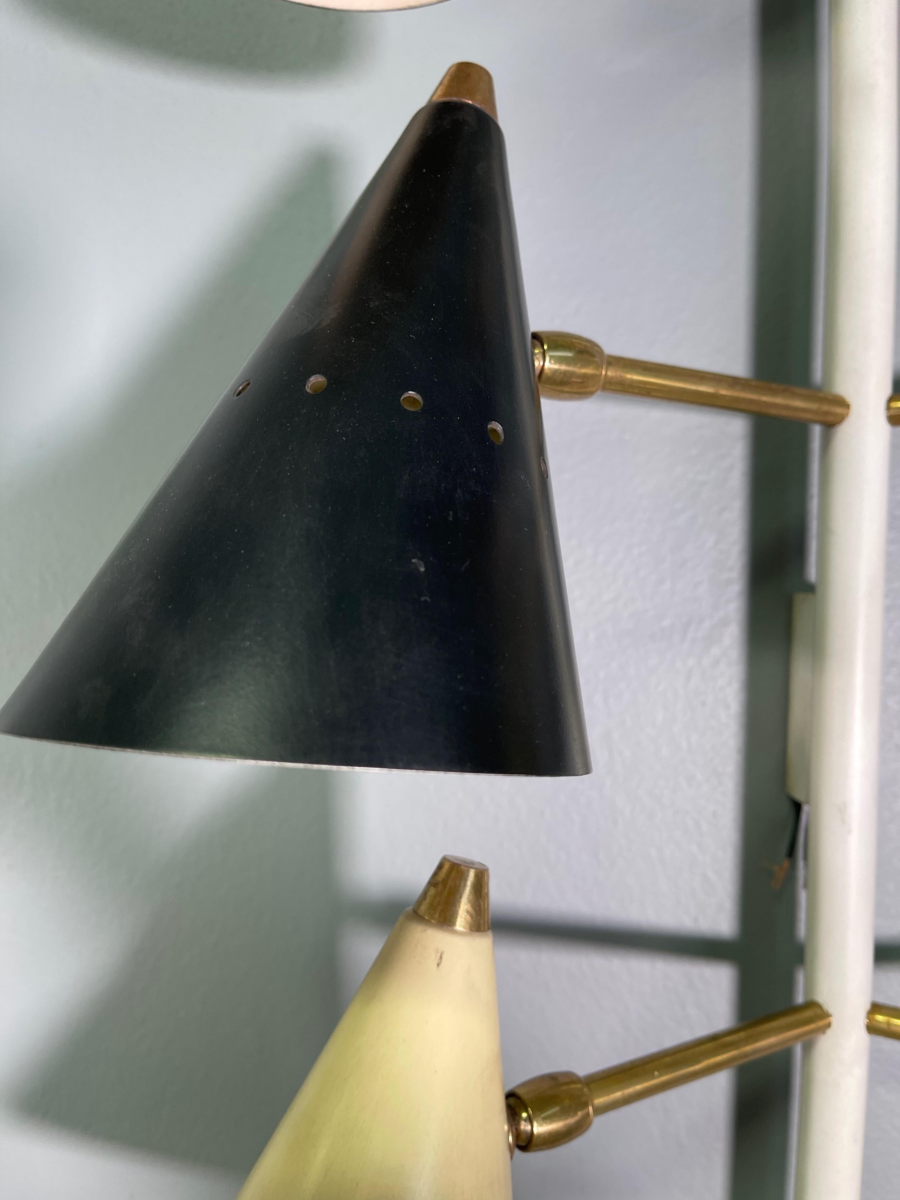 Rare Big Stilnovo Signed Brass Adjustable Wall Lamp, 1950s 1