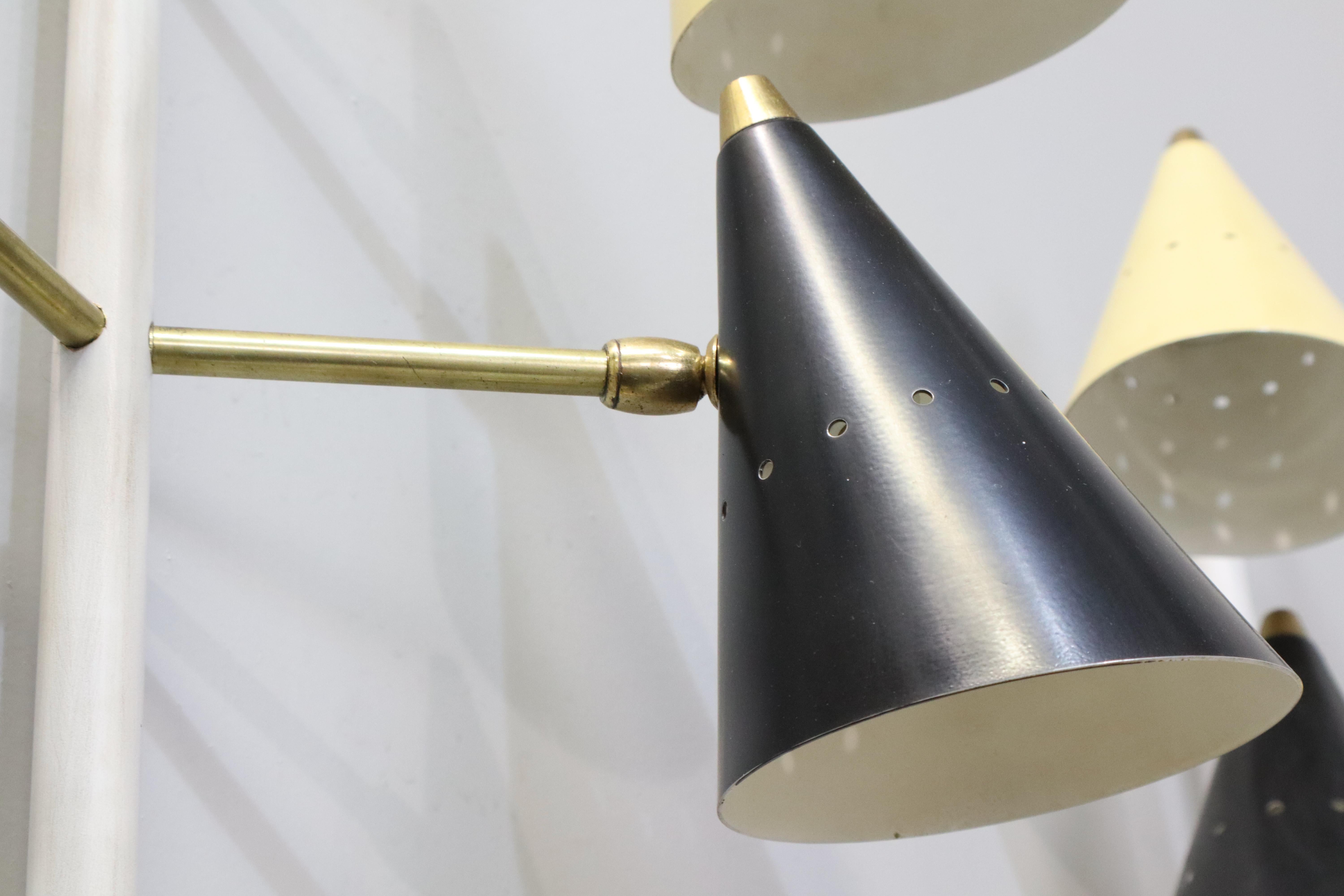 Rare Big Stilnovo Signed Brass Adjustable Wall Lamp, 1950s For Sale 2