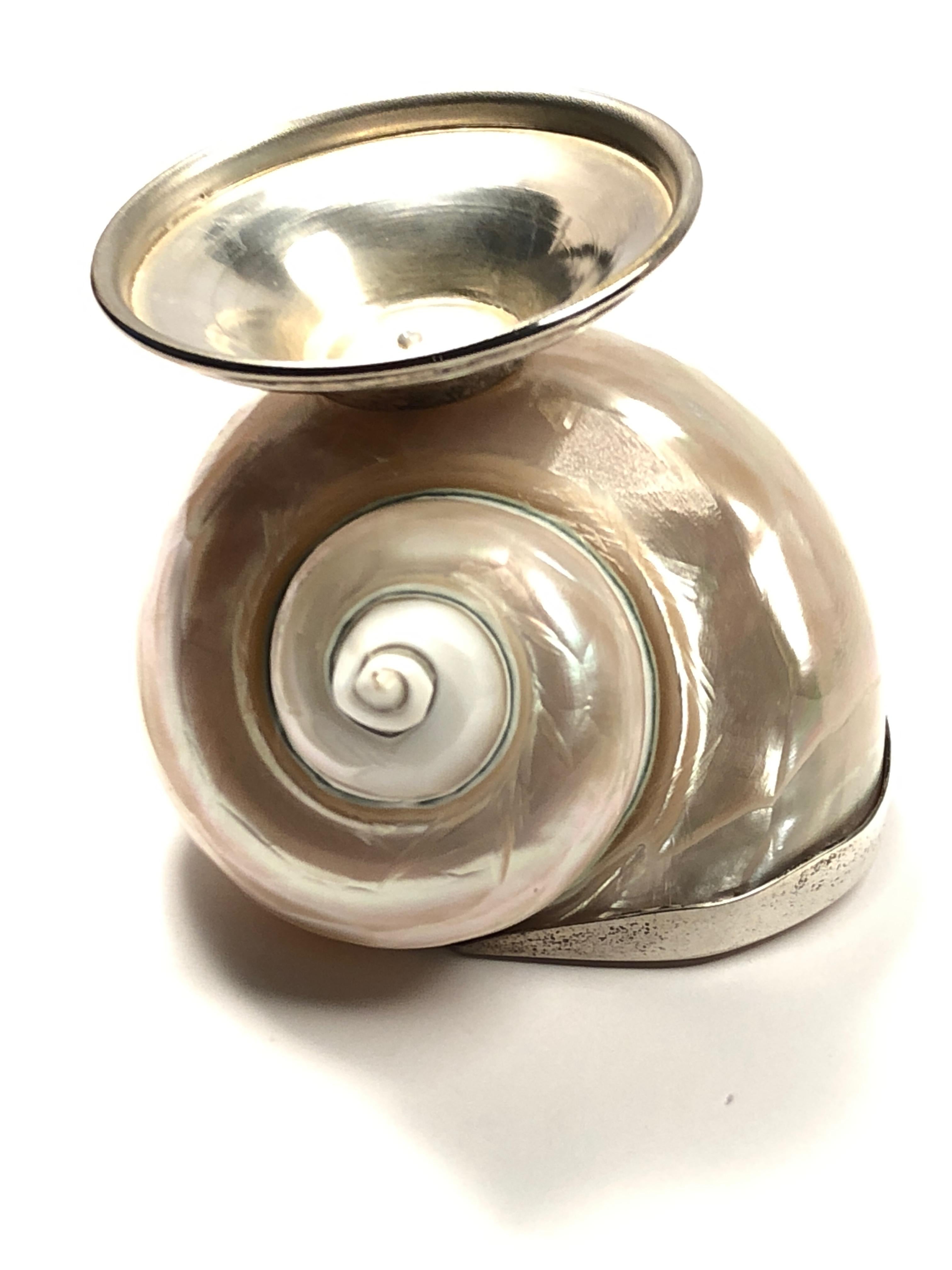 Mid-Century Modern Rare Binazzi Shell Trinket Bowl Sculpture, 1970s, Italy For Sale