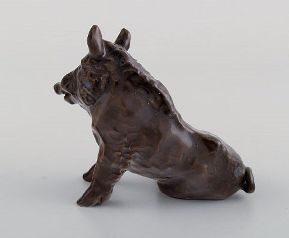 Danish Rare Bing & Grøndahl Porcelain Figure, Wild Boar, 1920s