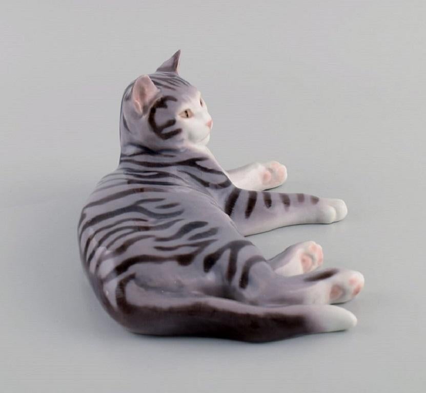 Seltene Bing & Grndahl-Porzellanfigur, sterbende Katze, Modellnummer 2236 (Dänisch) im Angebot