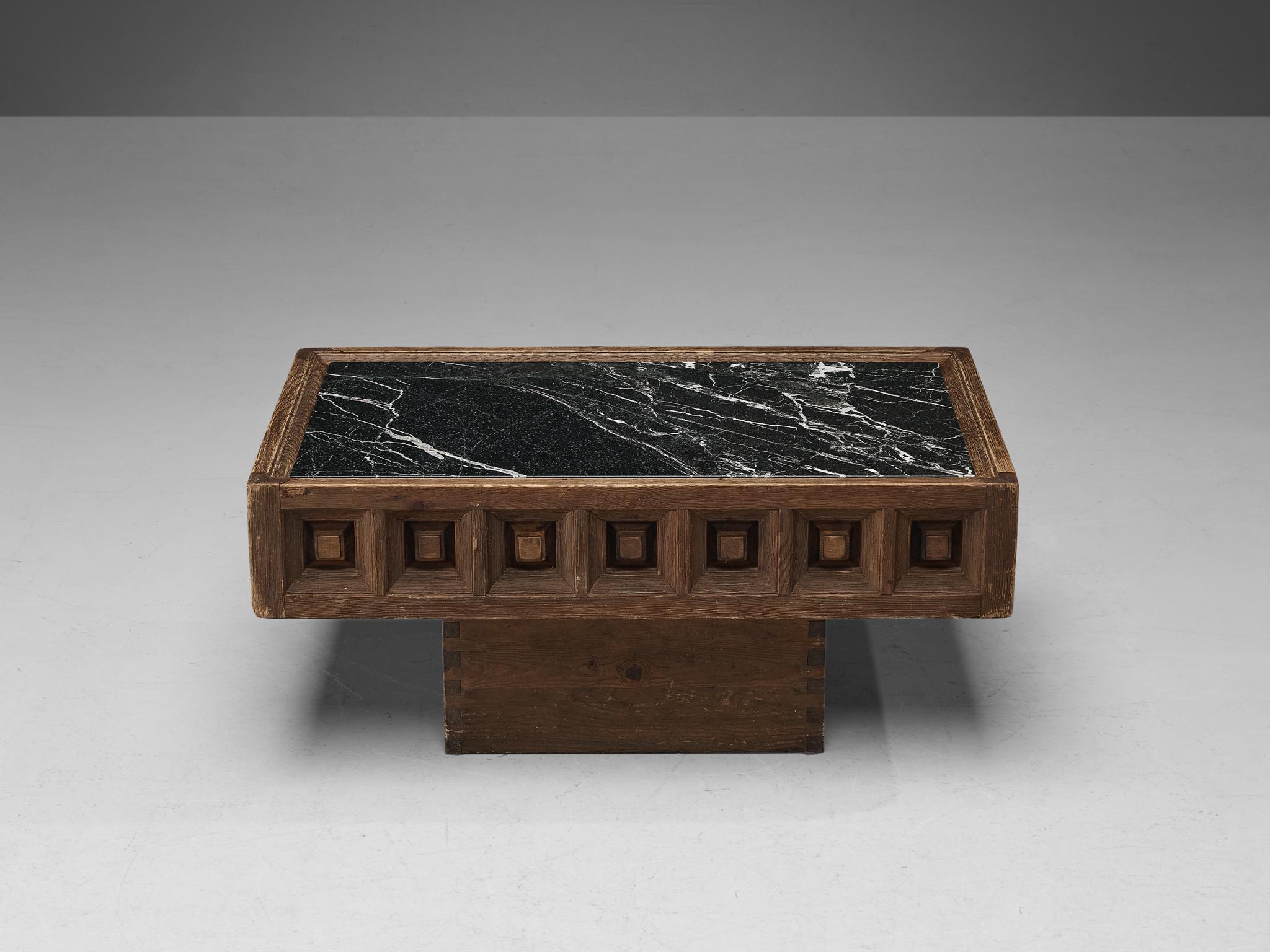 Rare table basse espagnole Biosca en marbre Marquina en vente 1