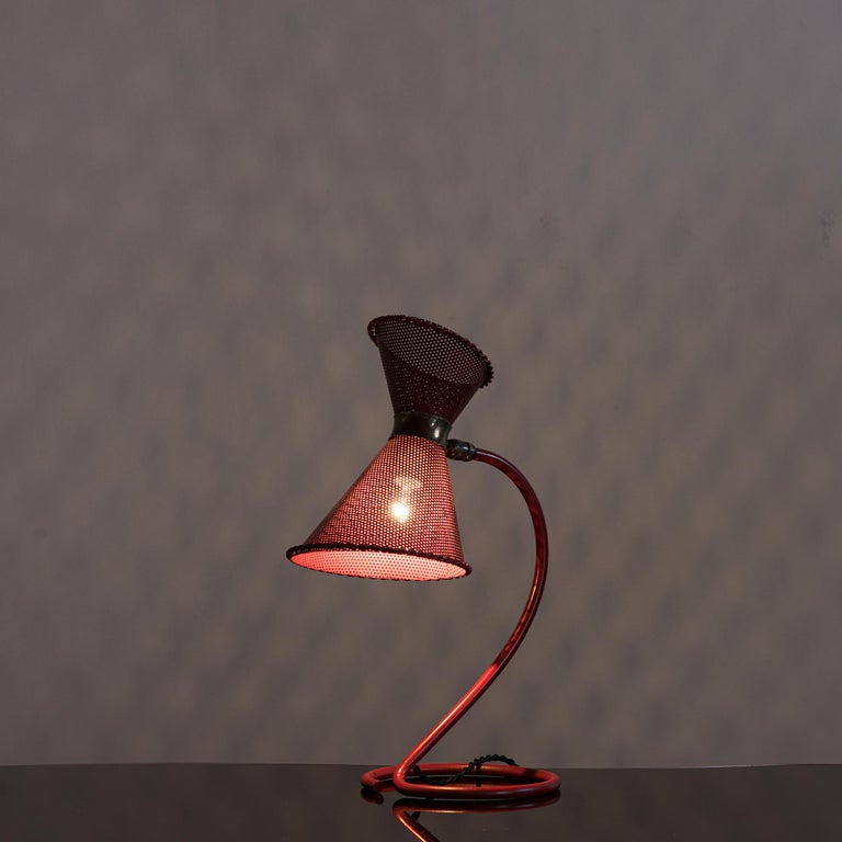 Rare Bistro Table Lamp by Mathieu Matégot, France, 1950s For Sale at