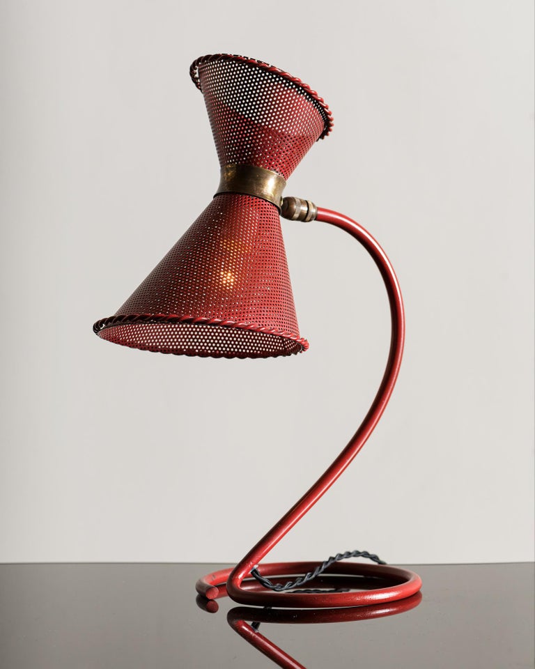 Rare Bistro Table Lamp by Mathieu Matégot, France, 1950s For Sale at