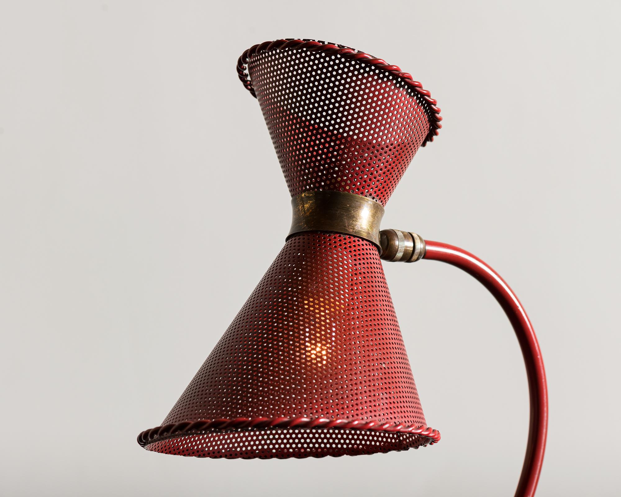 Mid-Century Modern Rare Bistro Table Lamp by Mathieu Matégot, France, 1950s For Sale
