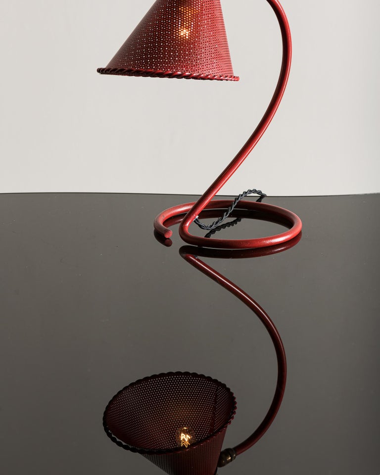Rare Bistro Table Lamp by Mathieu Matégot, France, 1950s For Sale at
