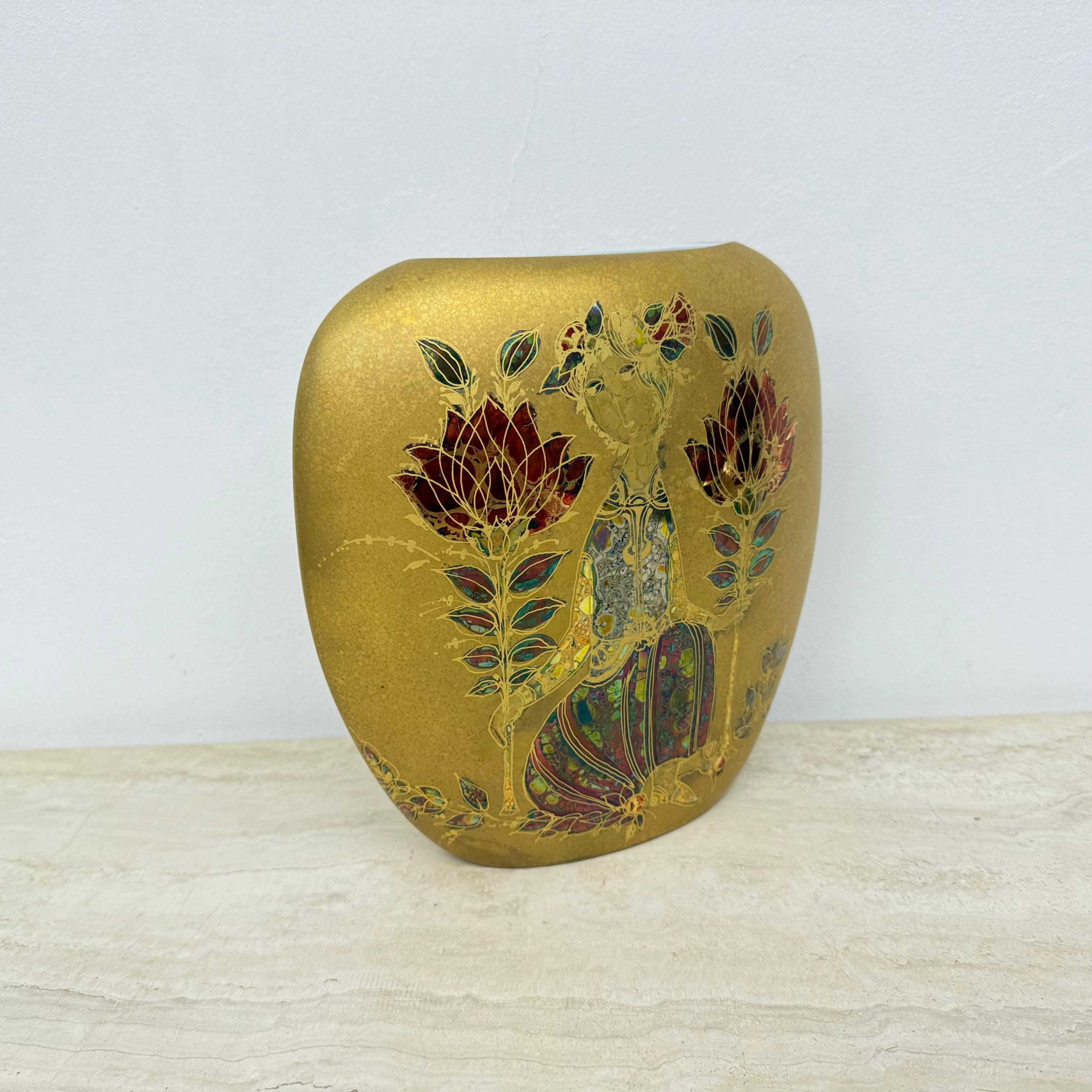 Rare vase Bjørn Wiinblad pour Rosenthal, décor doré, années 1970 en vente 7