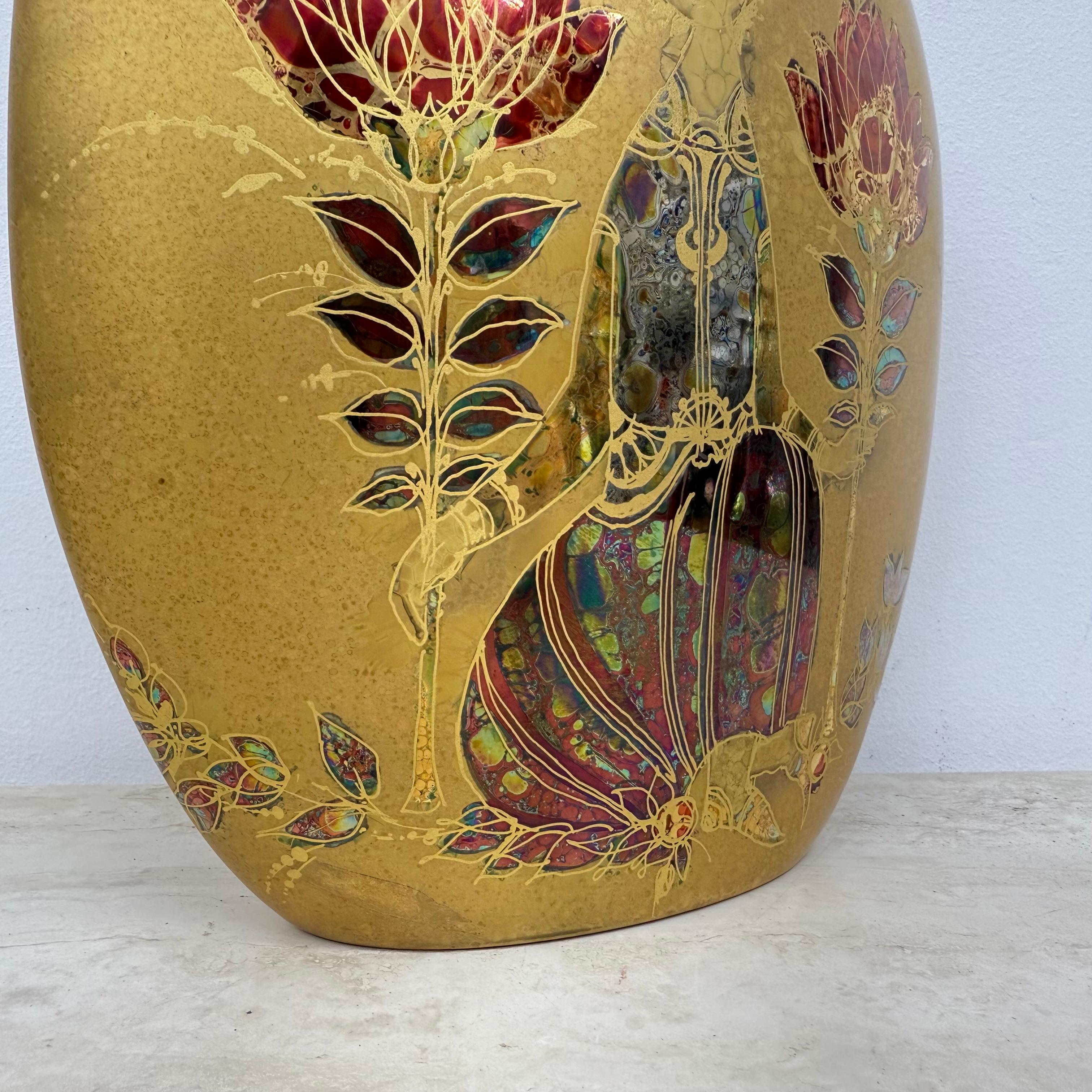 Rare vase Bjørn Wiinblad pour Rosenthal, décor doré, années 1970 en vente 8