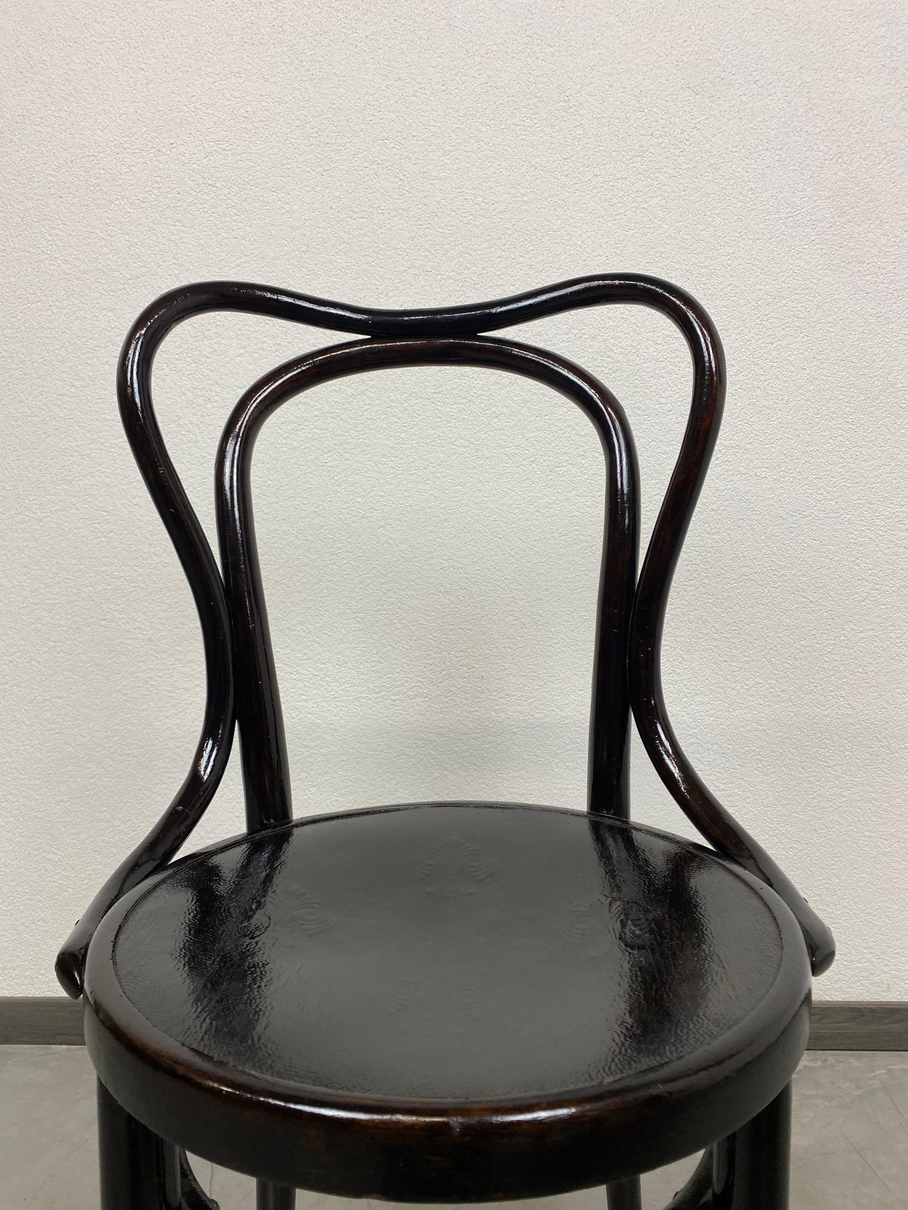 Vienna Secession Rare Blac Secession Thonet Chair For Sale