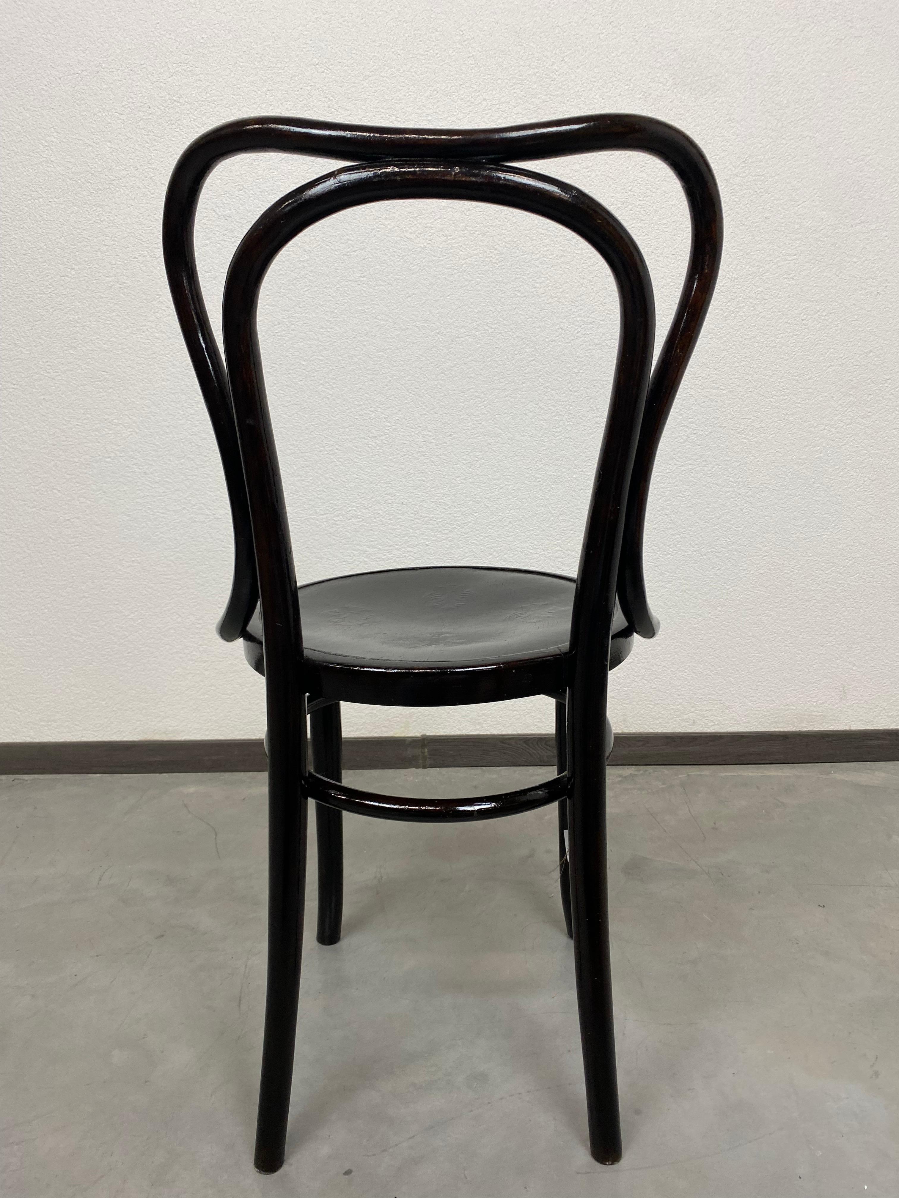 Early 20th Century Rare Blac Secession Thonet Chair For Sale