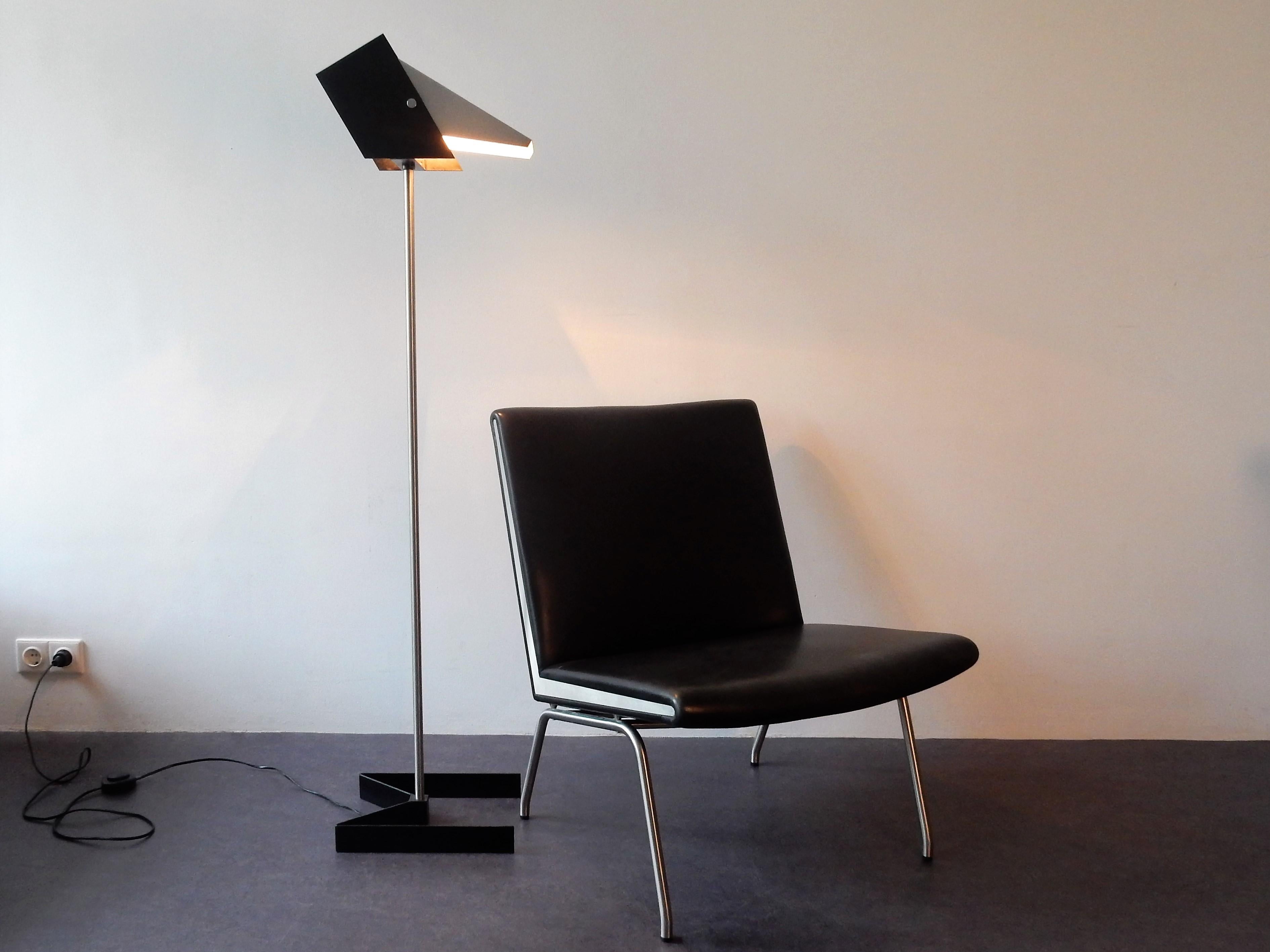 Rare Black and Metal Adjustable Floor Lamp for Lyfa, 1950s-1960s For Sale 5