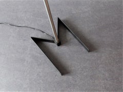 Rare Black and Metal Adjustable Floor Lamp for Lyfa, 1950s-1960s