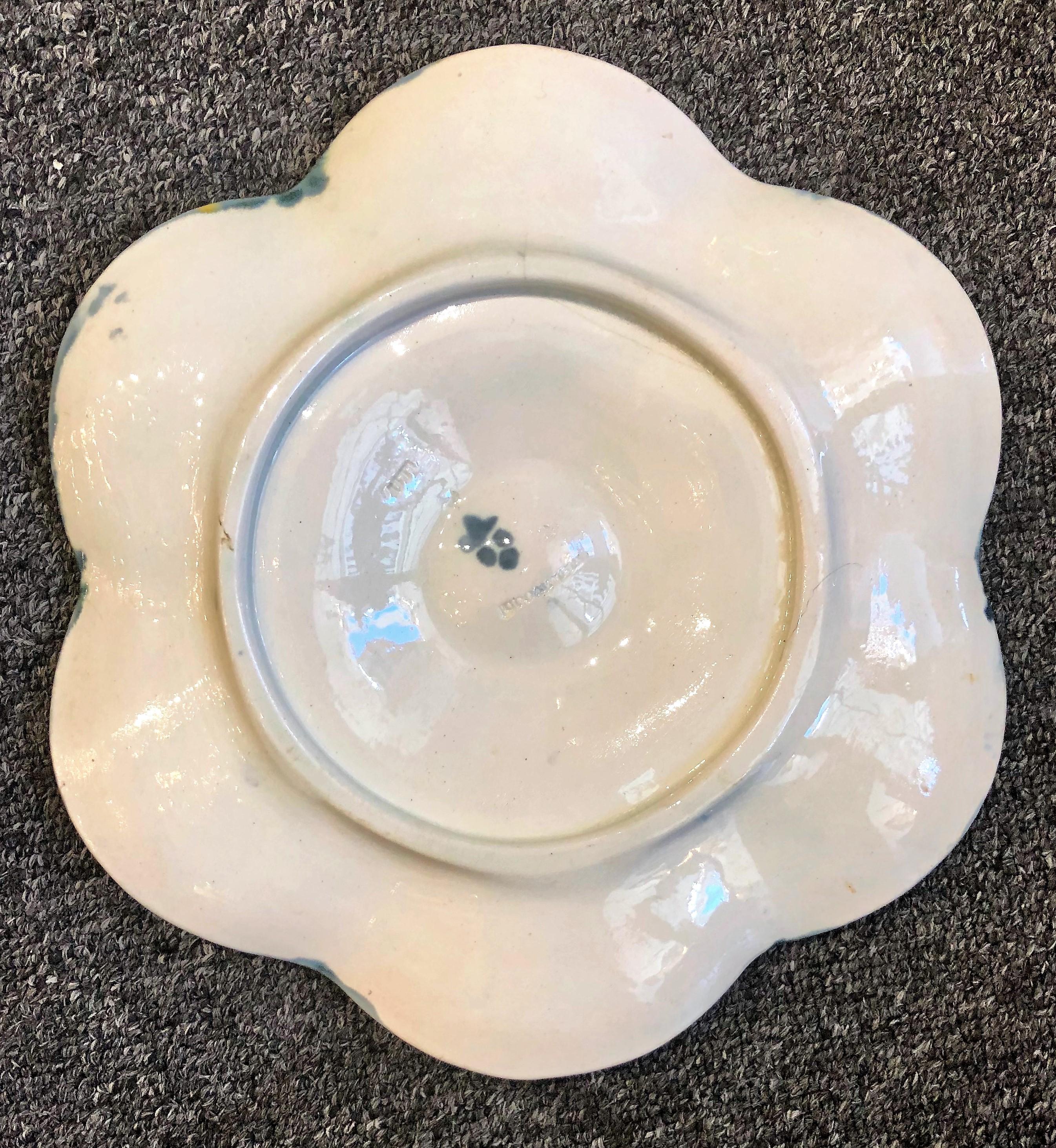 Rare Black Antique English Wedgwood Porcelain Oyster Plate, circa 1880-1890 In Good Condition In New Orleans, LA