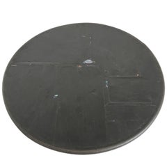 Rare Black Brutalist Round Coffee Table from Paul Kingma, 1990