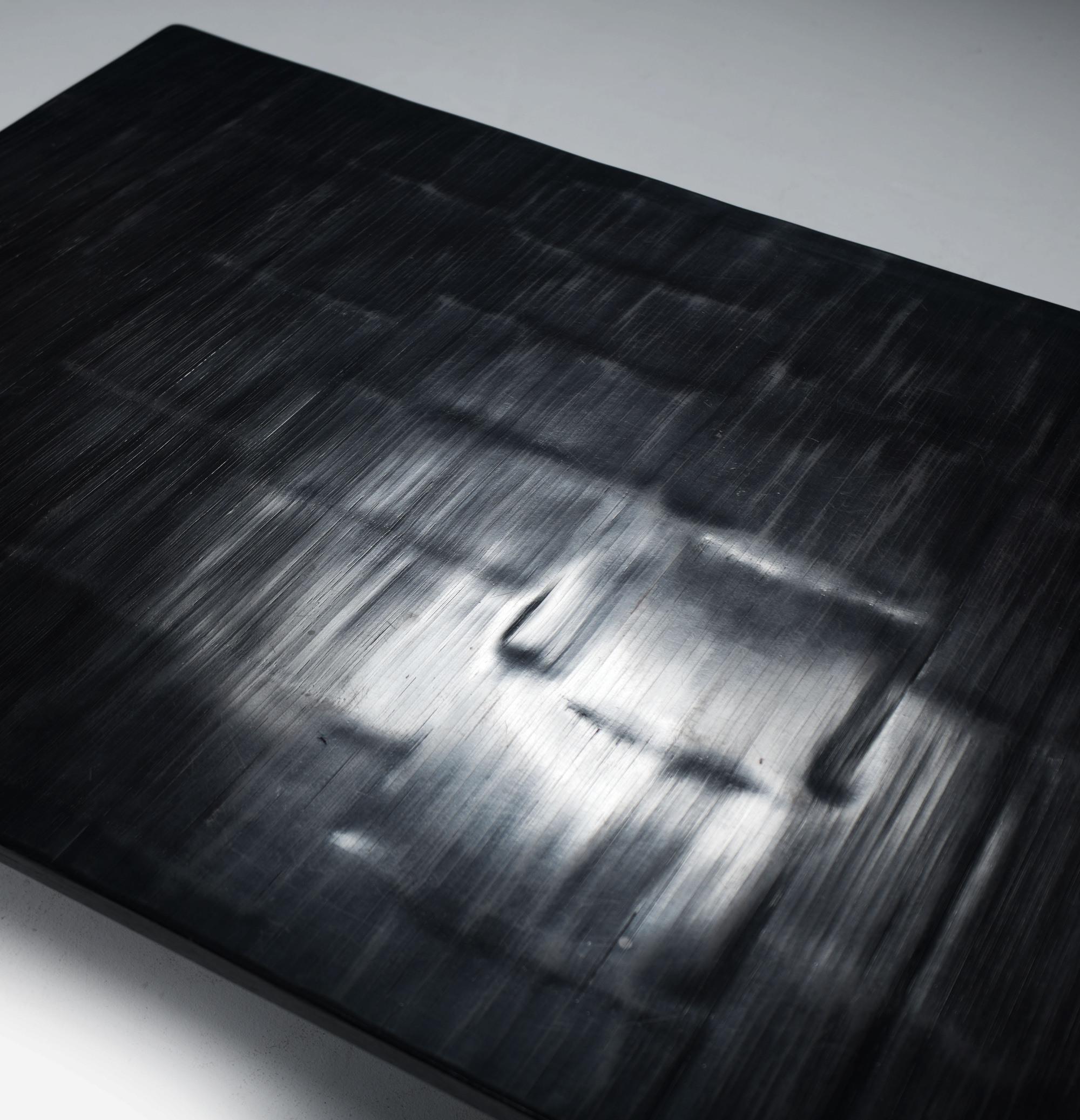 Rare Black Custom Bamboo Japandi Coffee Table by Axel Vervoordt