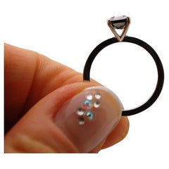 Rare Black Diamond engagement ring 3ct Emerald Cut diamond ring  18KT white gold