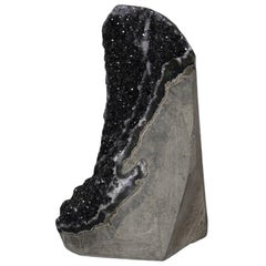 Rare Black Druzy Quartz Crystal Formation