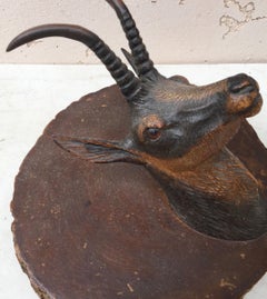Rare Black Forest Alpine Ibex Wood Box, circa 1890