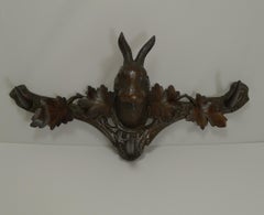 Rare Black Forest Hare or Rabbit Wall Rack, circa 1890