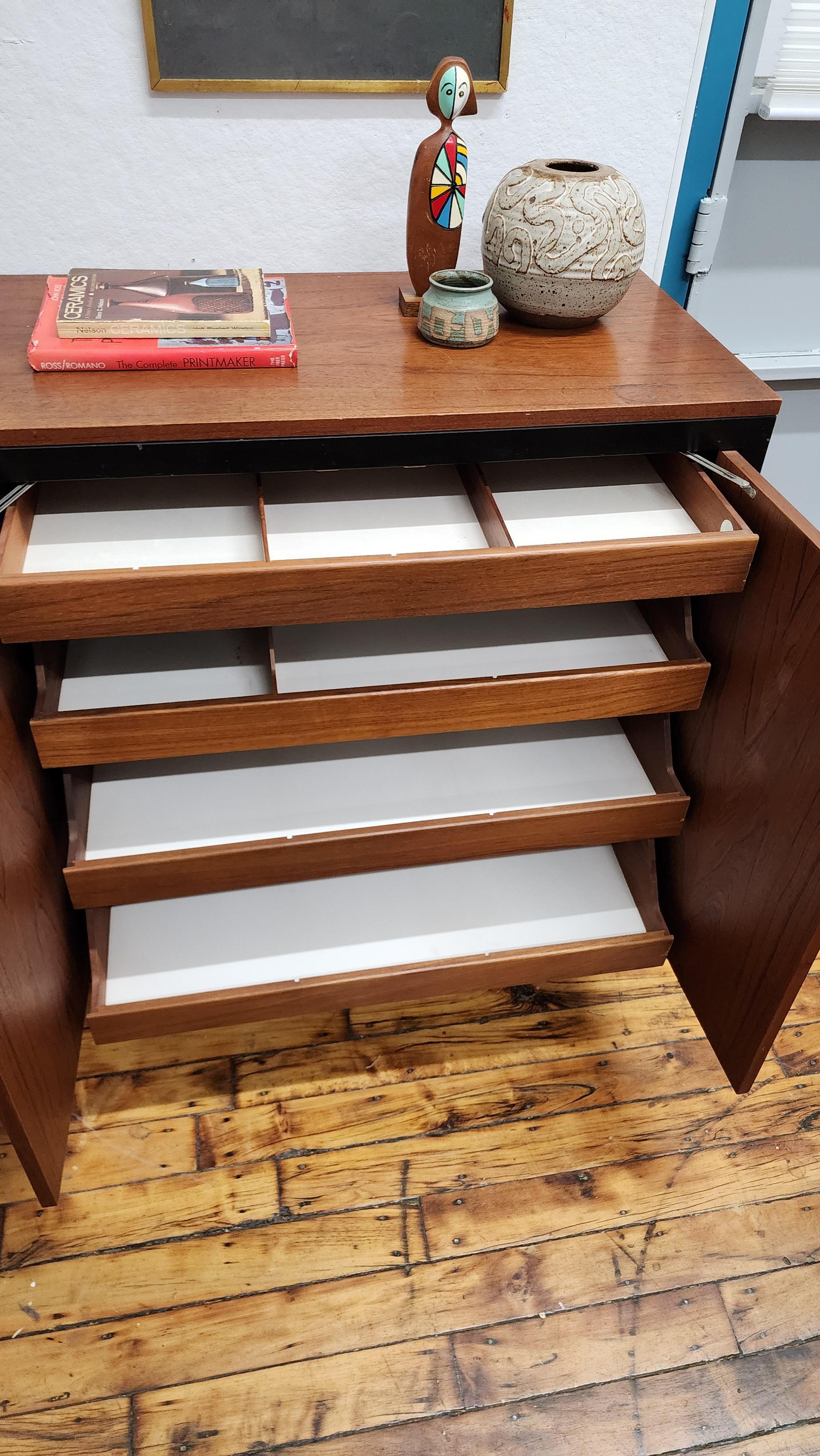 Raro mobile in teak con telaio nero di George Nelson per Herman Miller in vendita 4