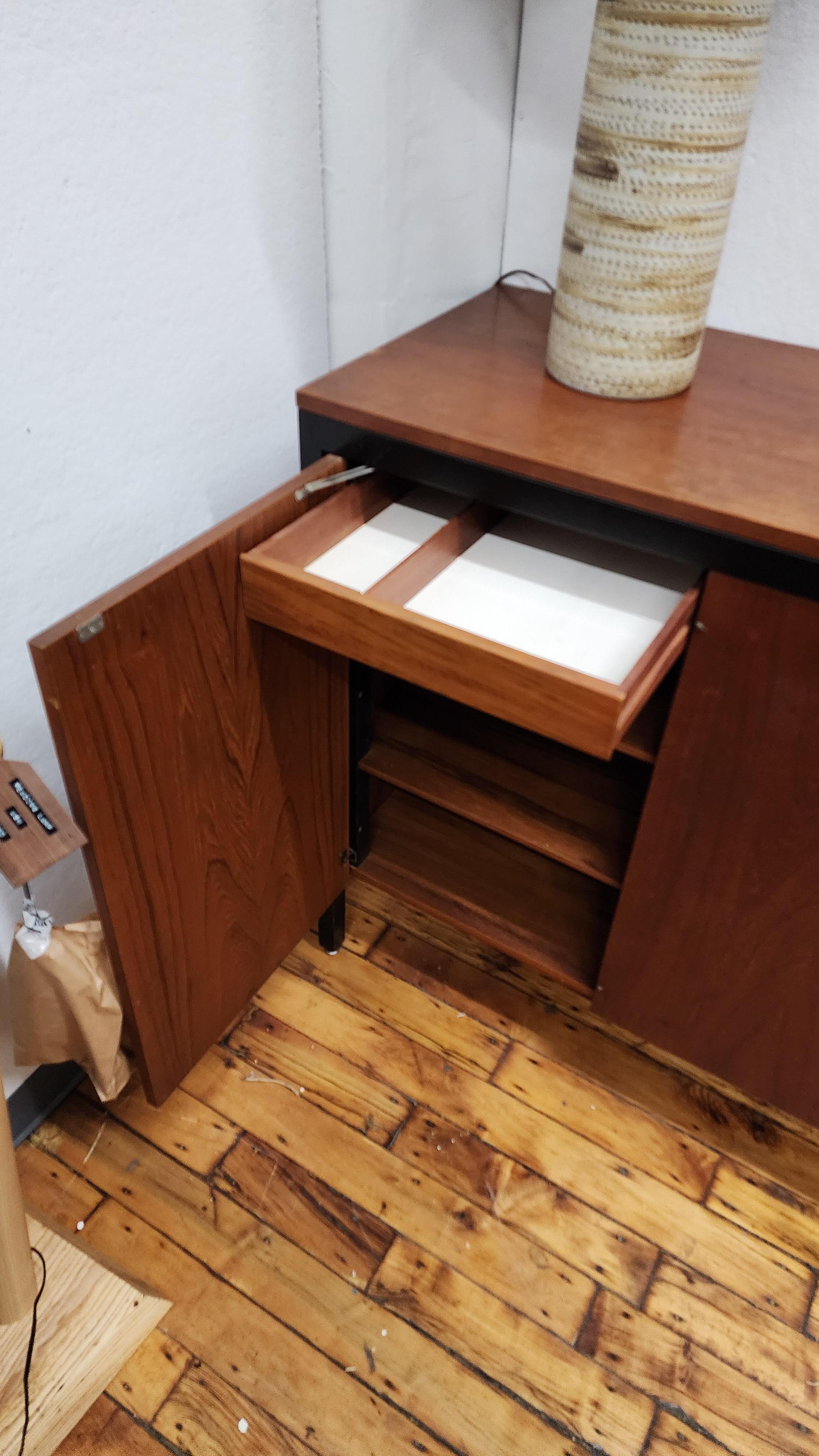 Raro mobile in teak con telaio nero di George Nelson per Herman Miller in vendita 2