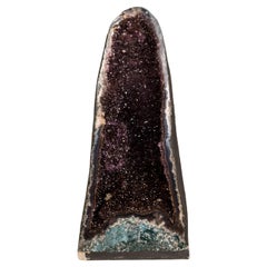 Rare Black Galaxy Amethyst Geode with Moss Agate Matrix