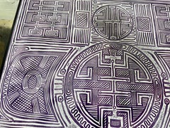 Seltene Tische mit schwarzer Lack- und Emailleplatte von Doris Hall / Modern Abstract design