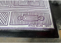 Seltene Tische mit schwarzer Lack- und Emailleplatte von Doris Hall / Modern Abstract design