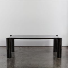 Rare black lacquer column leg dining table by Lella Vignelli for Rosenthal
