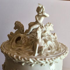 Rare Black Mark Belleek Prince of Wales Covered Ice Bucket