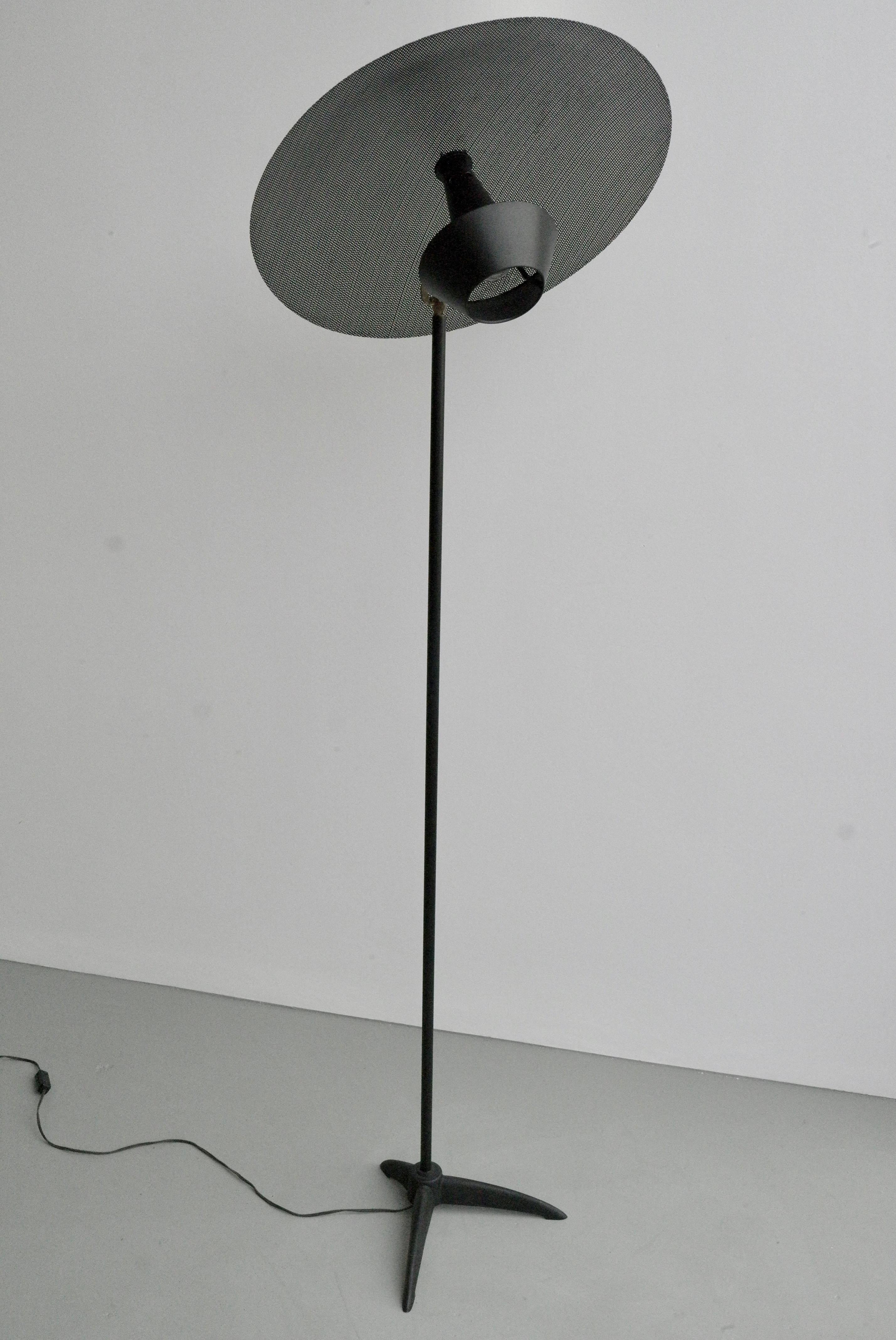 Rare Black Metal floorlamp by Louis Kalff, The Netherlands 1960's For Sale 4