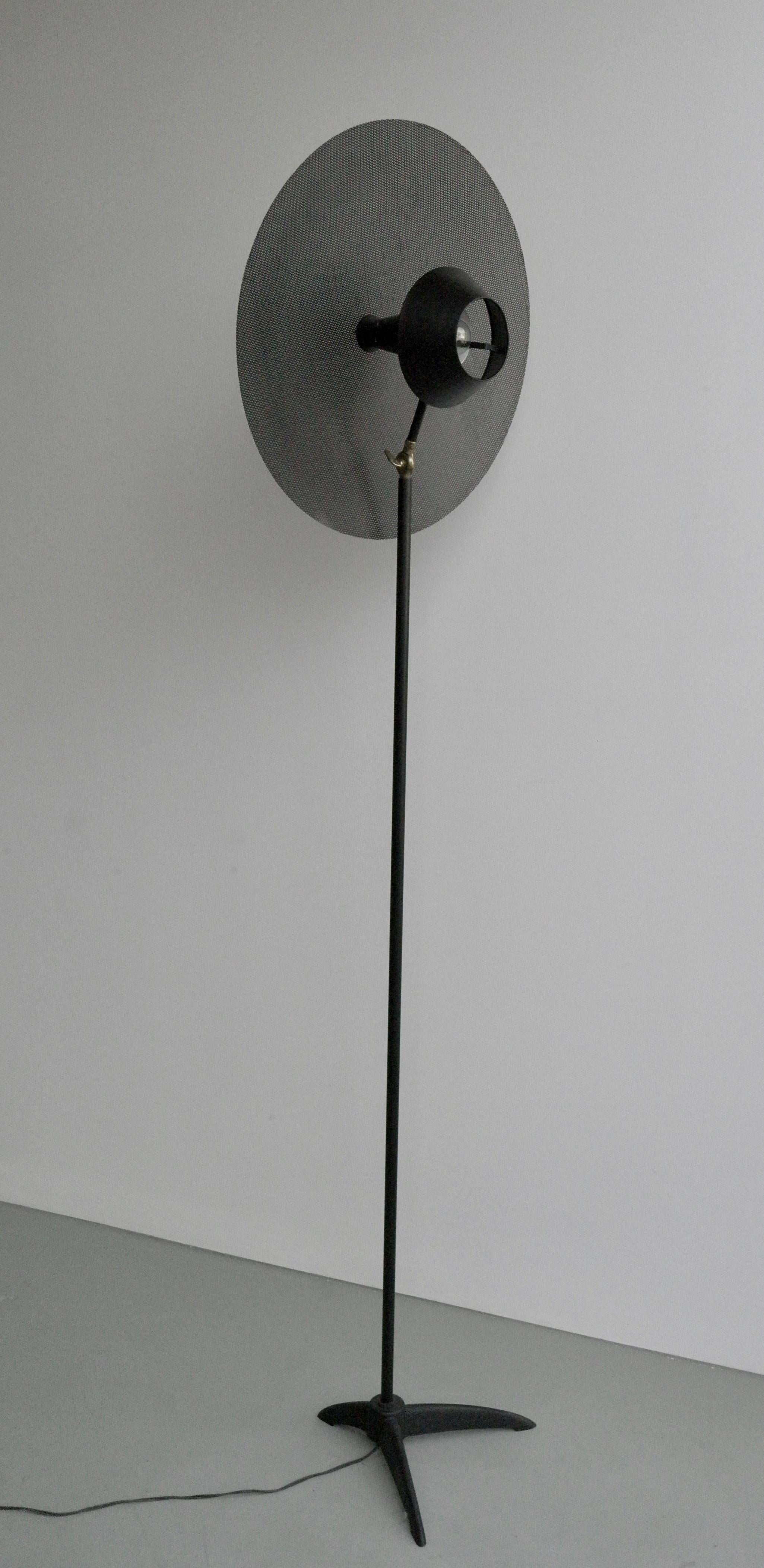 Rare Black Metal floorlamp by Louis Kalff, The Netherlands 1960's For Sale 2