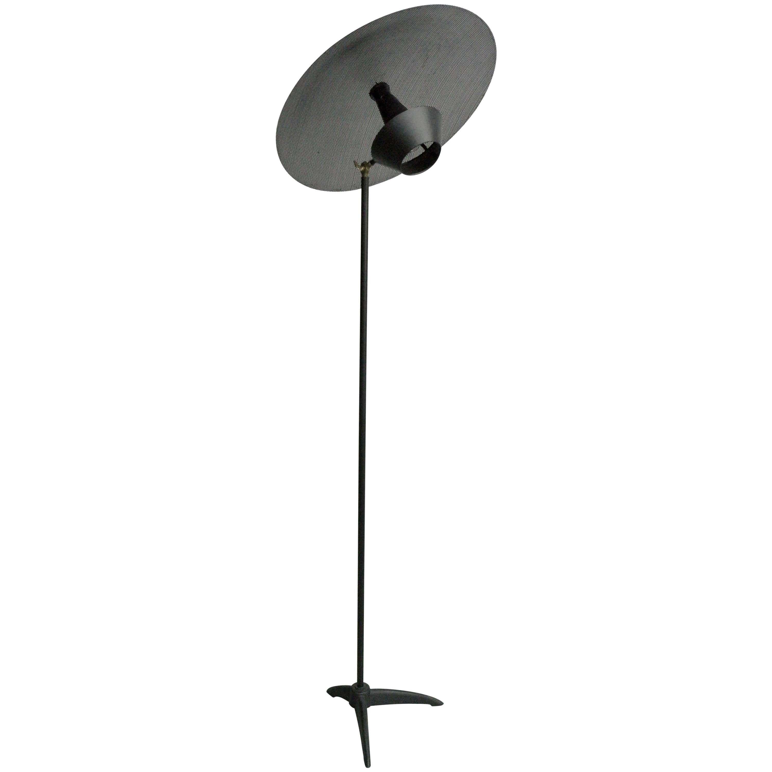 Rare Black Metal floorlamp by Louis Kalff, The Netherlands 1960's For Sale