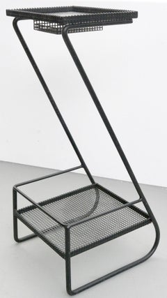 Rare Black Metal Occasional Table by Mathieu Matégot, France, 1955
