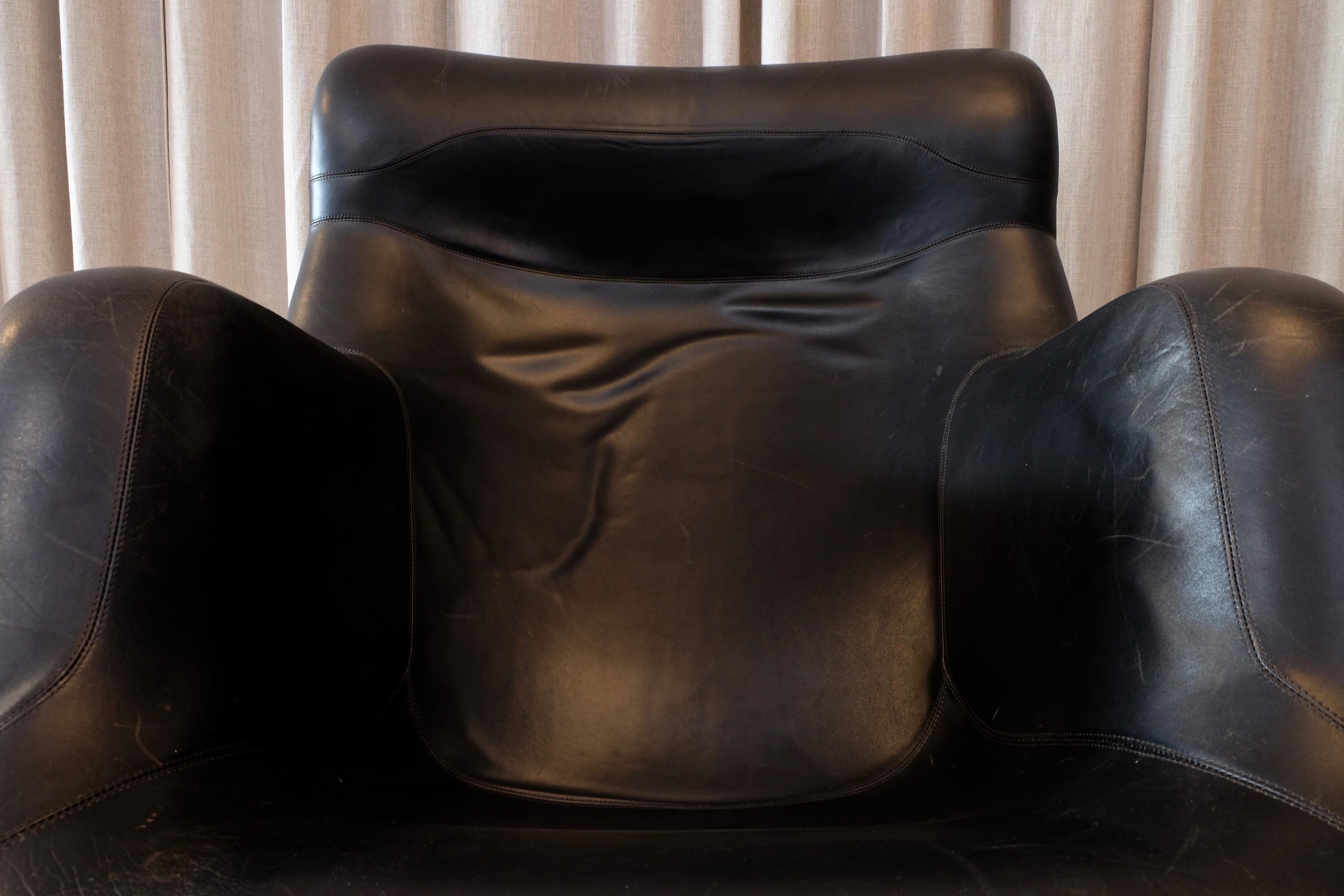 Rare chaise Karuselli noire du milieu du siècle dernier par Yrjö Kukkapuro pour Haimi, années 1960 en vente 3