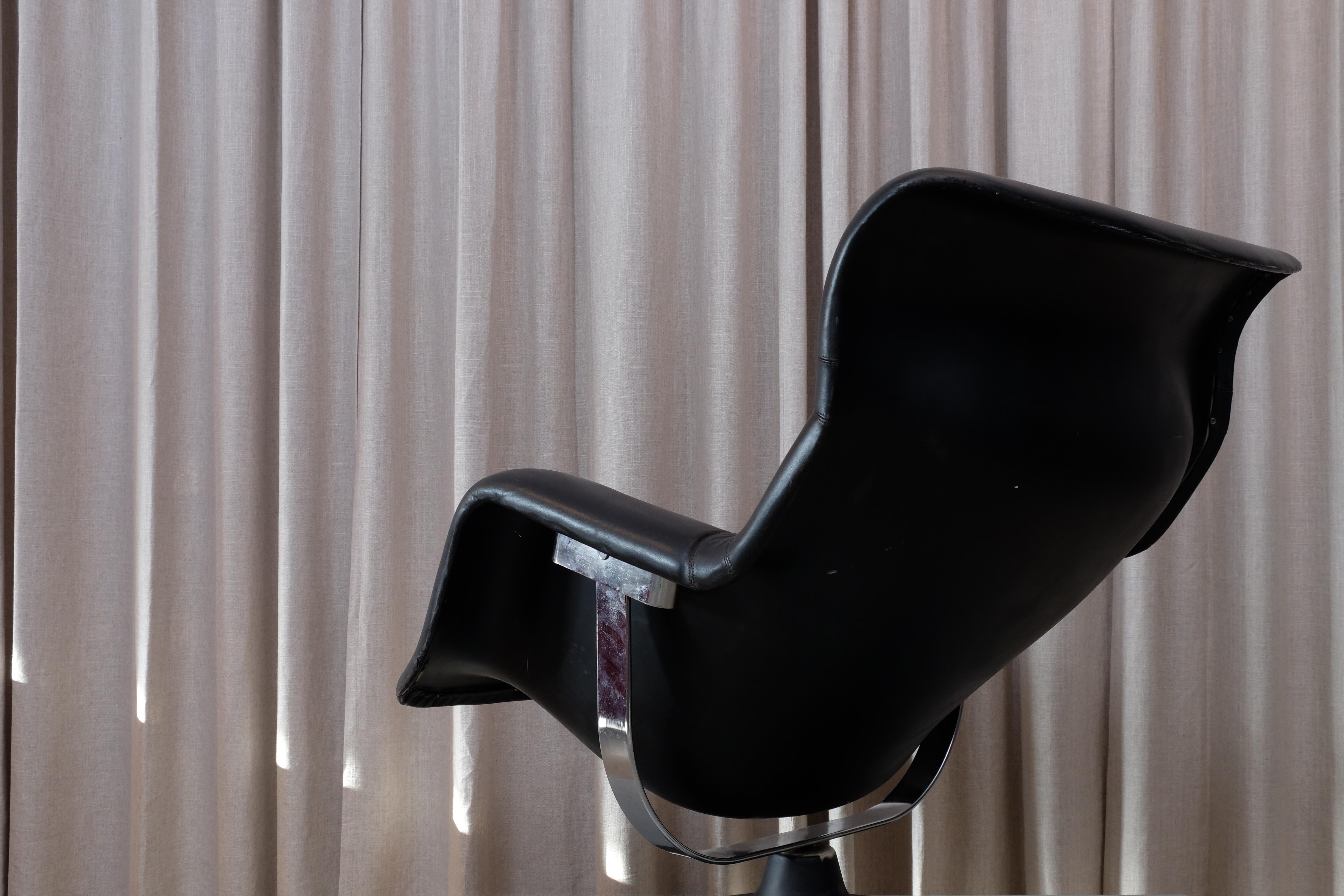 Mid-20th Century Rare Black Midcentury Karuselli Chair by Yrjö Kukkapuro for Haimi, 1960s For Sale