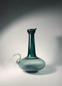 Seltene Blenko 5410 Vogel- oder Hahnvase von Wayne Husted in Holzkohle, selten