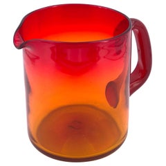 Rare Blenko Amberine Small Mouth Blown Glass Pitcher