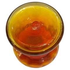 Rare Blenko Amberine Small Mouth Blown Glass Vase