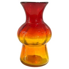 Rare Blenko Amberine Small Mouth Blown Glass Vase