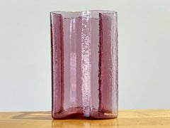 Rare Blenko Glass 6312l Rosé, Midcentury Handcrafted Pink Art Glass Vase
