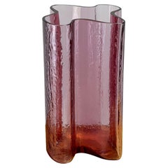 Rare Blenko Glass 6312l Rosé, Midcentury Handcrafted Pink Art Glass Vase